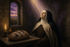 Santa Teresa de Jesús y pan de centeno.